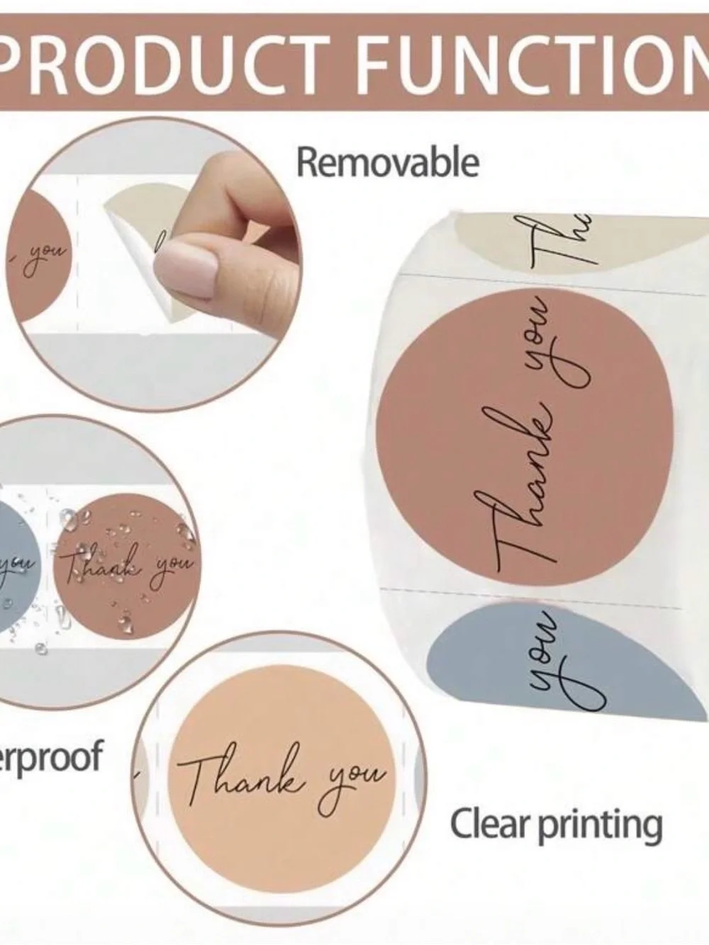 Thank You Sticker Seals 500 count!- Blush Pink Gradient Pack